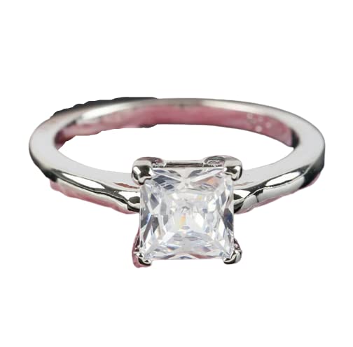 GtcGems Moissanite Ring 1 Carat Angoothi हीरे की अंगूठी असली White Gold Diamond Ring For Women & Men Brilliant & Elegant मोइसानाइट डायमंड राउंड स्टोन Beautiful Rings For Girls Stylish