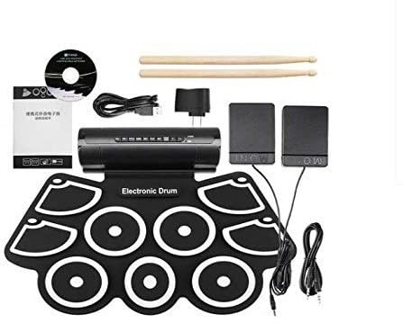 QAWACHH Electronic Portable Drum Musical Instrument Jazz Electronic Percussive 9 Pads