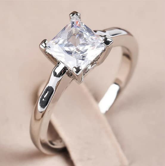 GtcGems Moissanite Ring 1 Carat Angoothi हीरे की अंगूठी असली White Gold Diamond Ring For Women & Men Brilliant & Elegant मोइसानाइट डायमंड राउंड स्टोन Beautiful Rings For Girls Stylish - Image 2