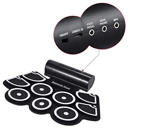 QAWACHH Electronic Portable Drum Musical Instrument Jazz Electronic Percussive 9 Pads - Image 3