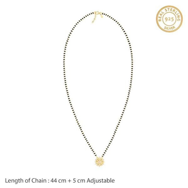 GIVA 925 Silver Golden Full of Promise Mangalsutra| Necklace to Gift Women & Girls | With Certificate of Authenticity and 925 Stamp | 6 Months Warranty - Image 4