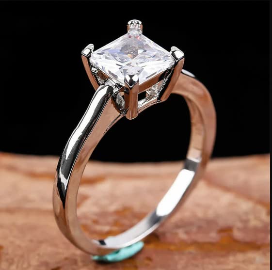 GtcGems Moissanite Ring 1 Carat Angoothi हीरे की अंगूठी असली White Gold Diamond Ring For Women & Men Brilliant & Elegant मोइसानाइट डायमंड राउंड स्टोन Beautiful Rings For Girls Stylish - Image 4