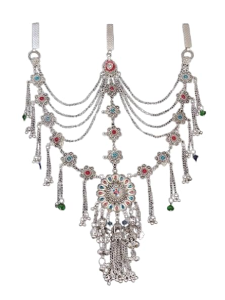 I Jewels 18K Gold Plated Traditional Pearl Layer with Stone Studded Mathapatti for Women (T1083) - Image 3