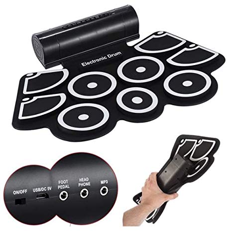 QAWACHH Electronic Portable Drum Musical Instrument Jazz Electronic Percussive 9 Pads - Image 2