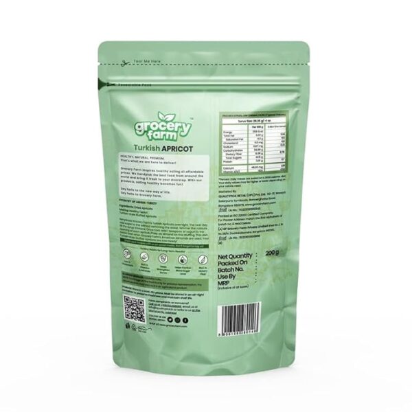 Grocery Farm's Turkish Apricots 200gm | Juicy and Delicious Apricots| Naturally Sourced | Rich in Vitamins | Premium Khumani | No Added Preservatives - Image 5