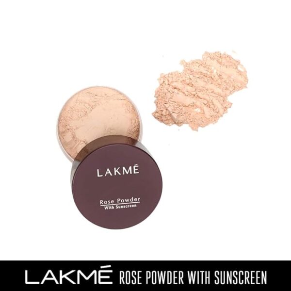 Lakme Rose Loose Face Powder, Matte Finish & Poreless Look, Oil Control & Sun Protection For Long Hours, Suitable for oily skin, Soft Pink, 40g (Pack of 2) - Image 6