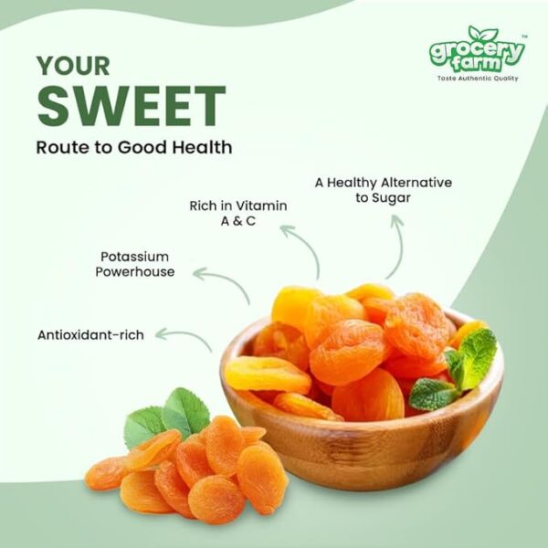 Grocery Farm's Turkish Apricots 200gm | Juicy and Delicious Apricots| Naturally Sourced | Rich in Vitamins | Premium Khumani | No Added Preservatives - Image 3