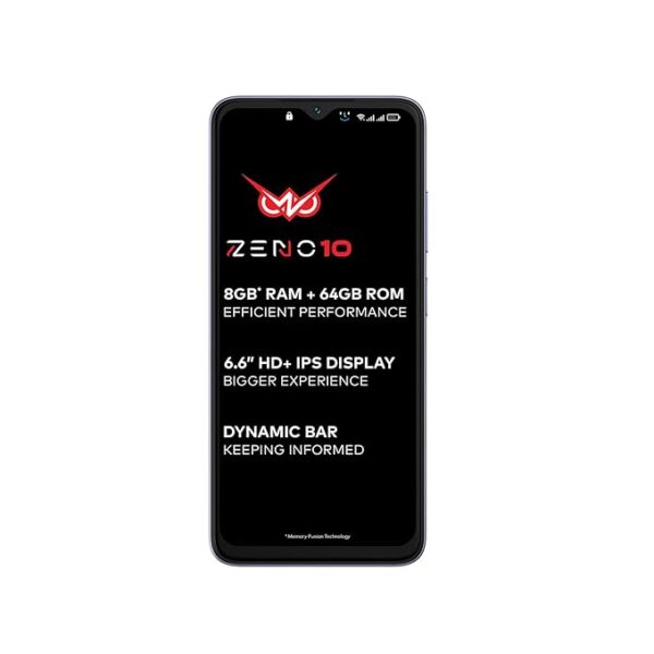 itel ZENO 10|6.6" HD+ Display with Dynamic Bar| 3GB RAM +64GB ROM, Upto 8GB RAM with Memory Fusion|Octacore Processor|8MP AI Dual Rear Cam|5000 mAh Battery| Opal Purple - Image 4