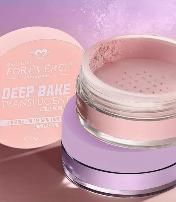 Forever52 Daily Life Deep Bake Translucent Matte Loose Powder For All Skin Type | Lightweight Makeup Setting Powder For Skin Type (Cherry Blossom, 7.5 G),Beige - Image 3