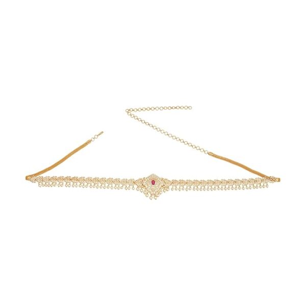 Kushal's Fashion Jewellery Ruby Gold Plated Ethnic Zircon Belt/Kamarband - 415951
