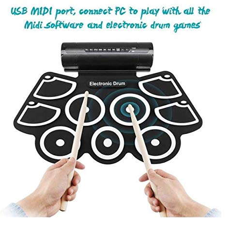 QAWACHH Electronic Portable Drum Musical Instrument Jazz Electronic Percussive 9 Pads - Image 4