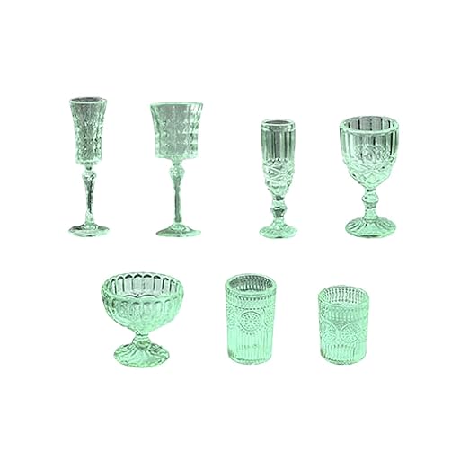 THE STYLE SUTRA 7X 1/6 Scale Dollhouse Cups Dollhouse Accessories for Dollhouse Kitchen Home Green