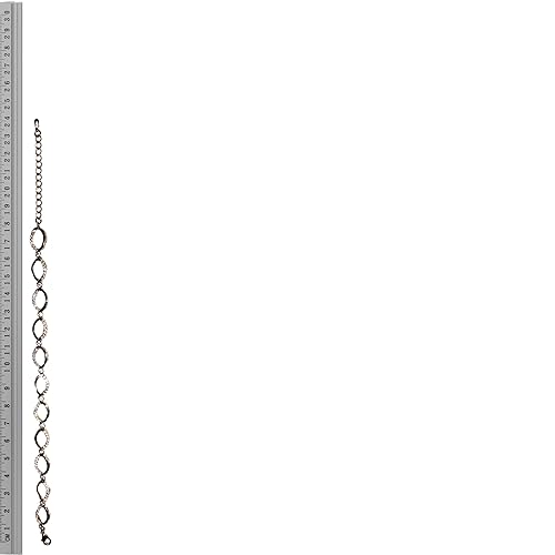 Garnet Jewels Silver Zircon AD Link Bracelet - Image 4