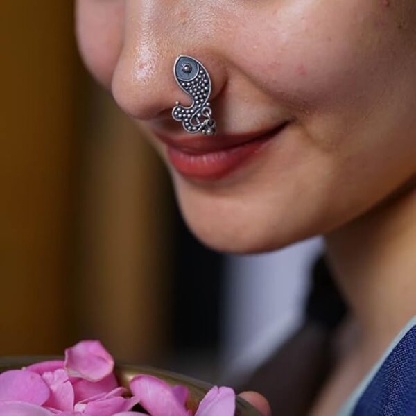 House Of Aadyaa Matsya Nath For Women (Left, Clip on) | 92.5 Silver - Image 2