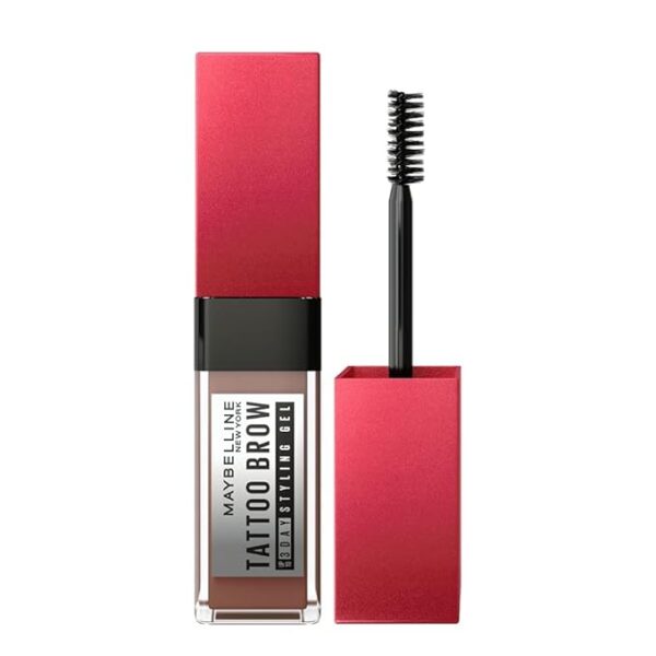 Maybelline New York Tattoo Brow 3 Day Styling Brow Gel - Warm Brown, Semi-permanent Tinted Eyebrow Gel, Water, smudge & Transfer-proof. Tattoo Brow 3 Day Styling Brow Gel Last Up To 3 Days | 6ml