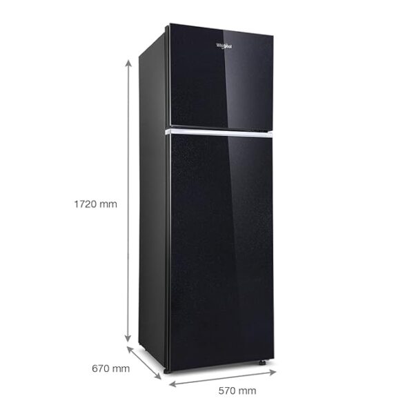 Whirlpool 292 L 2 Star Frost-Free Double Door Refrigerator (NEOFRESH GD PRM 305 2S, Crystal Black, Glass Door) - Image 3