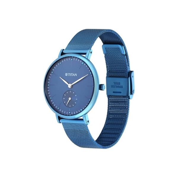 Titan Women Metal Analog Blue Dial Watch-95142Qm01/Np95142Qm01, Band Color-Blue - Image 3