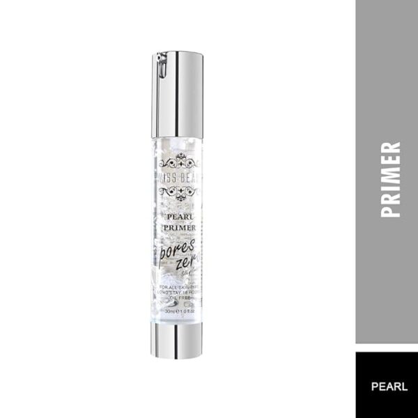 Swiss Beauty Pearl Primer, Prime Light, Face Makeup, Pearl-Pores, 30ml - Long Stay, Oil Free, All Skin Type, Primer for Face Makeup - Image 2