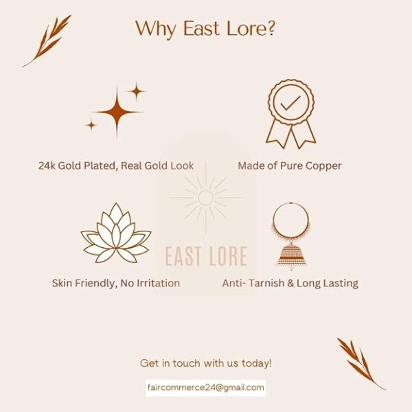 East Lore Handmade Designer 24k Gold Plated Necklace and Earring Set for Wedding, Festive Occasion, Party | Stunning Sunflower | Princess Set - Image 6