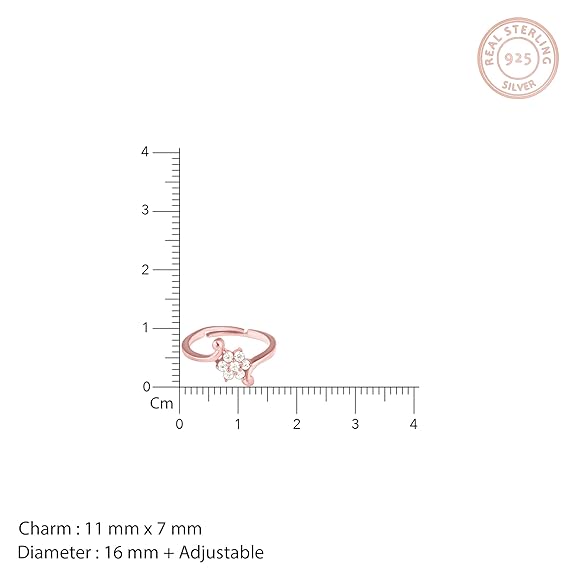 GIVA 925 Silver Rose Gold Snowflake Ring, Adjustable | Gifts for Women and Girls | With Certificate of Authenticity and 925 Stamp | 6 Month Warranty* - Image 4