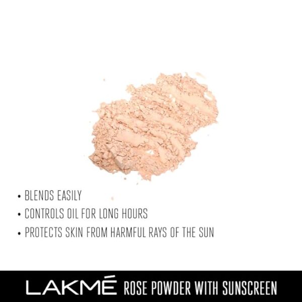 Lakme Rose Loose Face Powder, Matte Finish & Poreless Look, Oil Control & Sun Protection For Long Hours, Suitable for oily skin, Soft Pink, 40g (Pack of 2) - Image 2