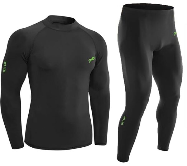 JUST RIDER Polyester Spandex Men's Sports Running Set Compression Shirt + Pants Skin-Tight Long Sleeves Quick Dry Fitness Tracksuit Gym Yoga Suits