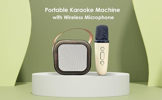 MOROVIK Karaoke Machine for Kids Adults, Mini Portable Blue-Tooth Karaoke Speaker with Wireless Microphone and Dynamic Lights Birthday Gift Home KTV Outdoor Travel (Blue) (Multicolor) (1) - Image 2