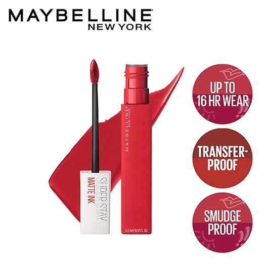 Maybelline New York Liquid Matte Lipstick, Long Lasting, 16hr Wear, Superstay Matte Ink, 20 Pioneer, 5ml - Image 4