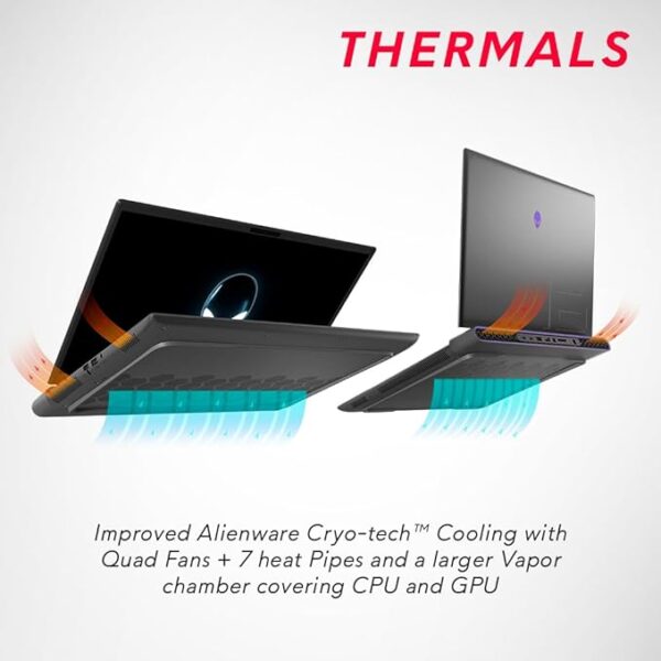 Dell Alienware m16 R1 Gaming Laptop, Intel i7-13650HX/16GB/512GB/16 (40.64cm) QHD+ 165Hz, 100% sRGB/NVIDIA RTX 4050, 6 GB GDDR6/Win 11 + MSO'21, 15 Month McAfee/Dark Metallic Moon/ - Image 3