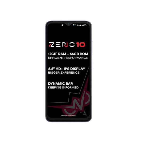 itel ZENO 10|6.6" HD+ Display with Dynamic Bar| 4GB RAM + 64GB ROM, Upto 12GB RAM with Memory Fusion|Octacore Processor|8MP AI Dual Rear Cam|5000 mAh Battery | Opal Purple - Image 5