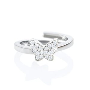 PIYA Pure Real 925 Sterling Silver Butterfly Zirconia American Diamond Stone Ring For Women | Adjustable | Gift For Girlfriend Wife And Girls | With 92.5 Stamp And Purity Authenticity Certificate | 6 Month Warranty
