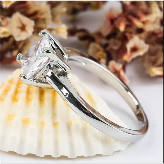 GtcGems Moissanite Ring 1 Carat Angoothi हीरे की अंगूठी असली White Gold Diamond Ring For Women & Men Brilliant & Elegant मोइसानाइट डायमंड राउंड स्टोन Beautiful Rings For Girls Stylish - Image 3