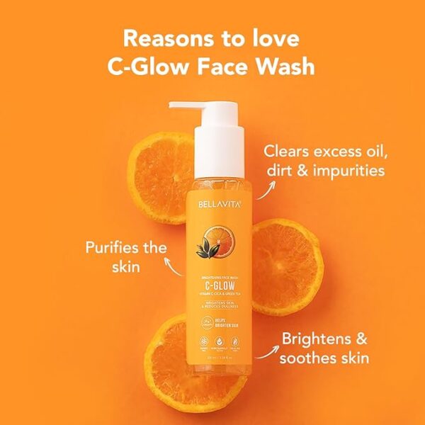 Bella Vita Organic Vitamin C-Glow Natural Face Wash with Honey, Aloe and Sandalwood, Oil Control, Acne Removal and Glowing Skin for Men and Women - 100 ml - Image 5
