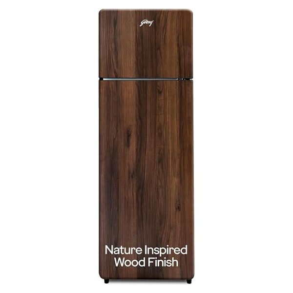 Godrej 272 L 2 Star Wood Finish, 30 Days Farm Freshness, Frost Free Inverter Double Door Refrigerator (RT EONVOGUE 310B RI WT WD, Walnut Wood)