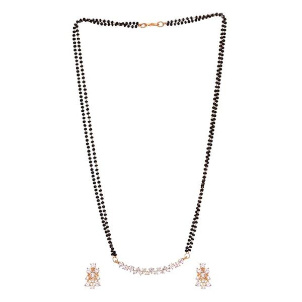 SARAF RS JEWELLERY Mangalsutra For Women With Earring - AD Studded Mangal sutra - 18 cms