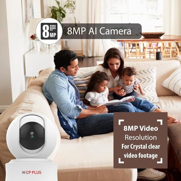 CP PLUS 8 MP Resolution Smart Wi-fi Ai CCTV Camera | 2 Way Talk | Human Body Detection & Motion Tracking Alert | Supports Vehicle & Crossline Detection Powered by Ai | Advanced Night Vision | CP-E81AR - Image 4