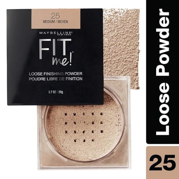 Maybelline New York Loose Finishing Powder, Controls Shine, Mineral Based Formula, Fit Me, 25 Medium, 20g - Image 5