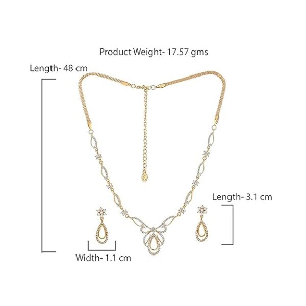 Estele Jewellery Sets for Women Gold Plated Bridal Necklace Jewellery Set with Earrings - Image 4