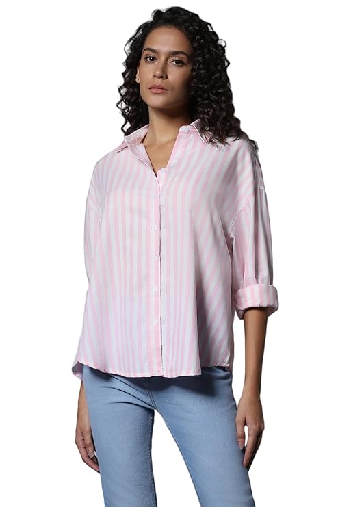 HIGH STAR Women's HSWSHW23508_S2 Boxy Fit Shirts