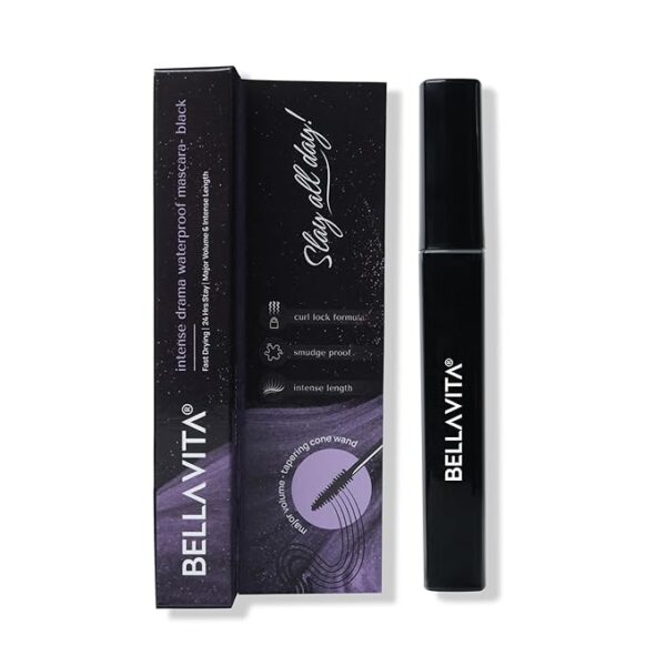 BELLAVITA Intense Drama Waterproof Mascara 8ml | Lengthening & Volumizing Mascara | Curl Lock Formula | Smudge-Proof | Waterproof | Jet Black - Image 6