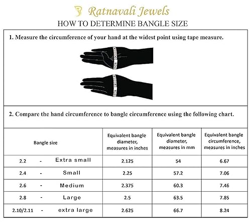 Ratnavali Jewels American Diamond Full White Plated CZ Openable Kada/Bangle for Women/Girls Rv2647 - Image 3