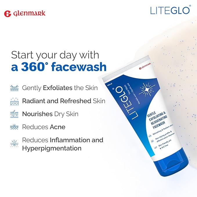 Lite Glo Face Wash for Combination Skin - Contains Vitamin C, Glycolic Acid and Mandelic Acid, Helps with Optimal Exfoliation, Prevents Dryness of Skin, Gives Gentle Cleanse - Image 5
