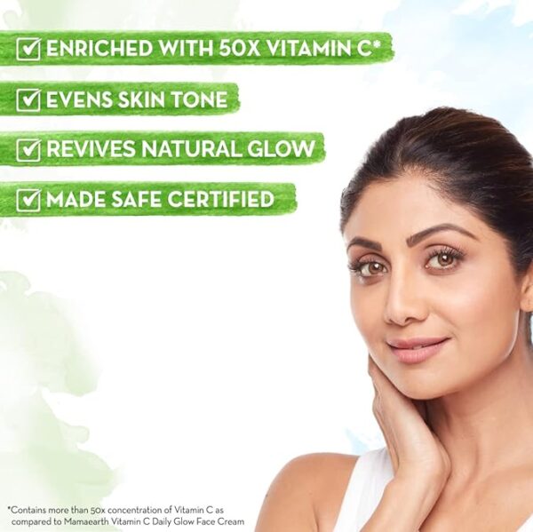 Mamaearth Vitamin C Daily Glow Face Serum for Men & Women - Vitamin C Serum for Glowing Skin, Oily Skin & Dark Spots, With 50x Vitamin C -10ml - Image 3