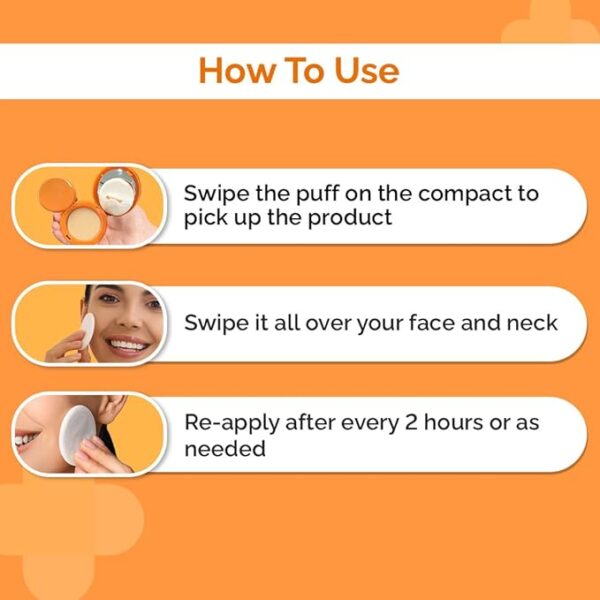 The Derma Co Hyaluronic Sunscreen Compact Powder SPF 50 PA+++ with Ceramides For All Skin Types | Matte Finish | Even Skin Tone | Oil Control | Non sticky - 7g - Image 6