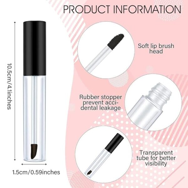 MAYCREATE® 10ml Plastic Empty Mascara Tube Wand Eyelash Cream Container Bottle for Castor Oil Brush Kit Combo with Funnels Mascara Eyeliner For Women - Image 4