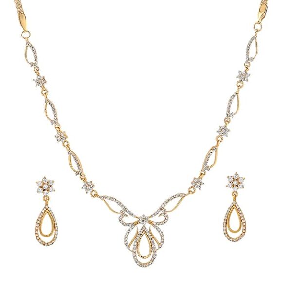 Estele Jewellery Sets for Women Gold Plated Bridal Necklace Jewellery Set with Earrings