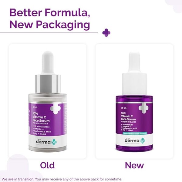 The Derma Co 10% Vitamin C Face Serum | With Vitamin C, 5% Niacinamide & Hyaluronic Acid | Fades Dark Spots | Reduces Pigmentation | Boosts Collagen | Brightens Skin | Suitable For All Skin Types | 30 ml - Image 2