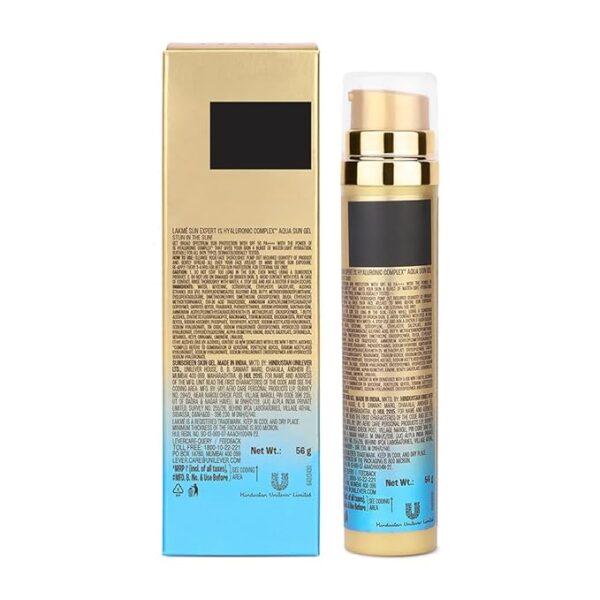 LAKMÉ Sun Expert 1% Hyaluronic water-light Sunscreen gel SPF 50 Pa++++ Best for Oily Skin | Even toned & Glowing Skin | Non-Sticky| Helps reduce pigmentation | UVA/B Protection, No White Cast 56G - Image 2