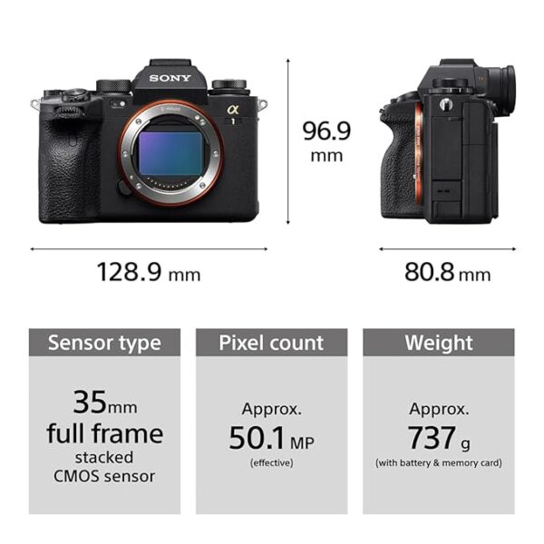 Sony Alpha 1 Full-Frame Camera | 30 FPS | 50.1 MP | 8K 30P, 4K 120P | Real-time Eye AF, Real time Tracking – Black - Image 4
