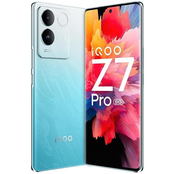iQOO 13 5G (Legend, 16GB RAM, 512GB Storage) (Copy)iQOO Z7 Pro 5G (Blue Lagoon, 8GB RAM, 256GB Storage) | 3D Curved AMOLED Display | 4nm MediaTek Dimesity 7200 5G Processor | 64MP Aura Light OIS Camera | Segment's Slimmest & Lightest Smartphone